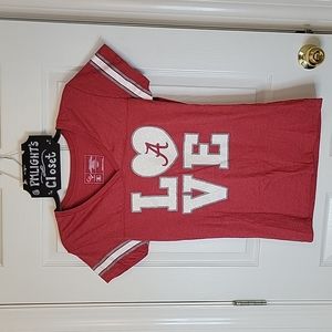 Campus Heritage Junior Graphic T-Shirt XL Alabama Love Short Sleeve Red White